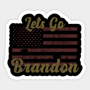 lets go brandon usa brown Sticker